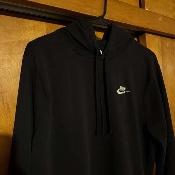 Nike Sportswear Club Jersey Pullover Men’s Lightweight Hoodie Drawstring Black - Picture 4 of 7